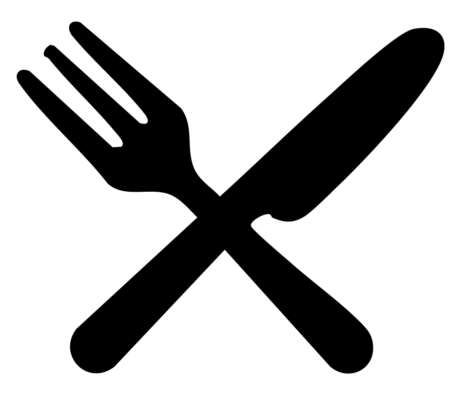 אייקון סכין ומזלג שחור